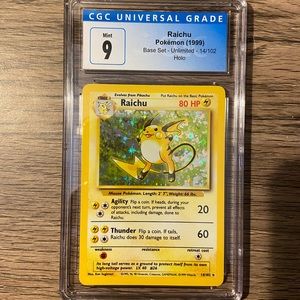 Raichu Pokémon (1999) Card
